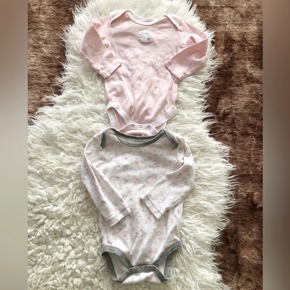 Bundle Baby Girl Long Sleeve Onesie Pajama 6-12 M Burt Bees Carters Old Navy